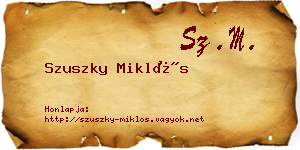 Szuszky Miklós névjegykártya